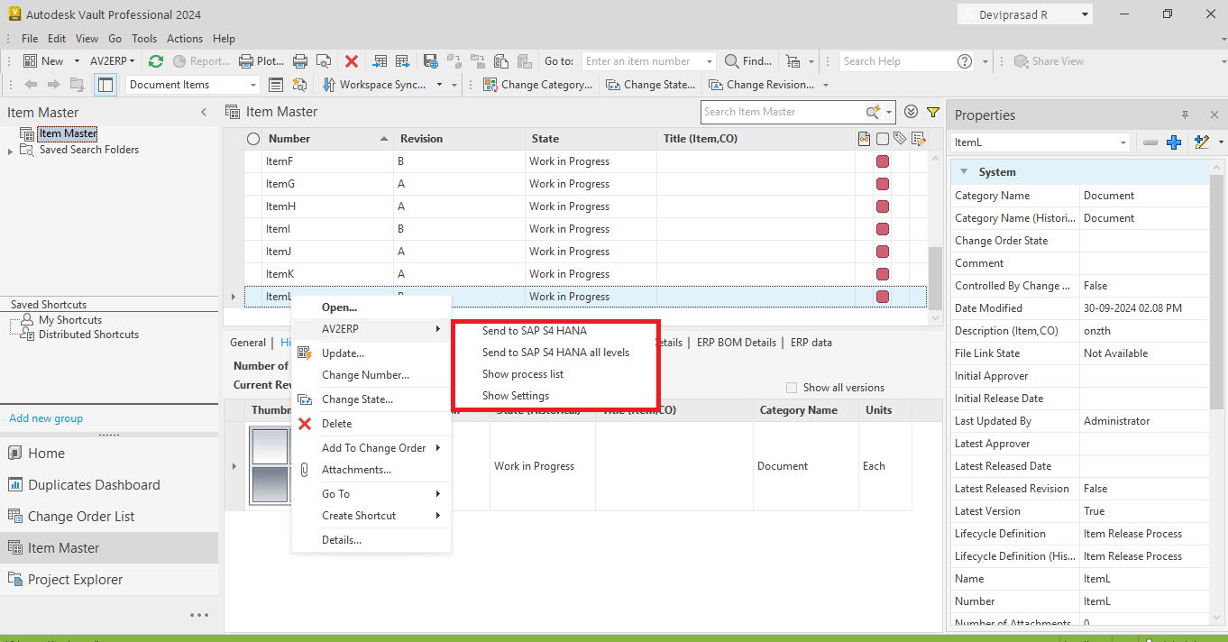 AV2ERP options